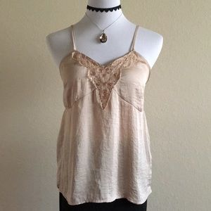 OneWorld Satin Baby Doll Cami, Tan